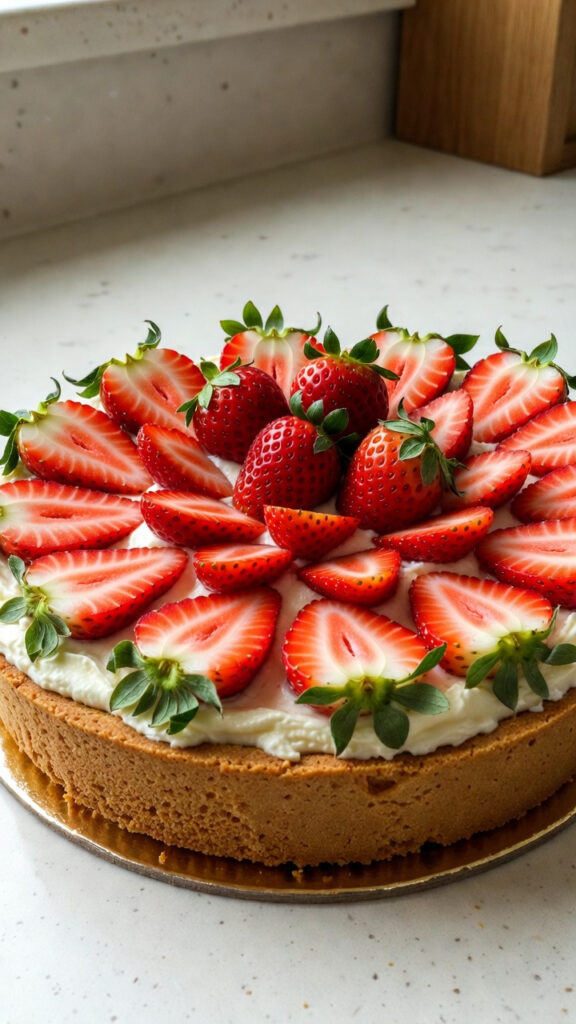 Tort truskawkowy z kremem waniliowym